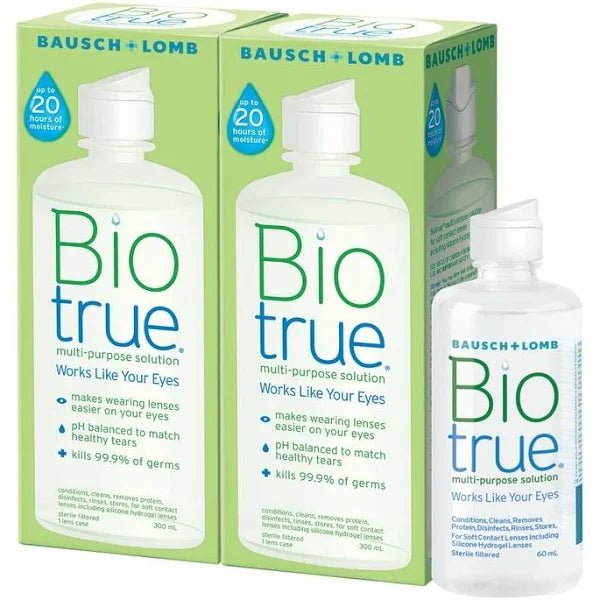 Bausch & Lomb Biotrue™ Multi - purpose solution 博士倫多功能隱形眼鏡藥水 (300毫升 X 2支) - iCARE EYECARE 護眼·家
