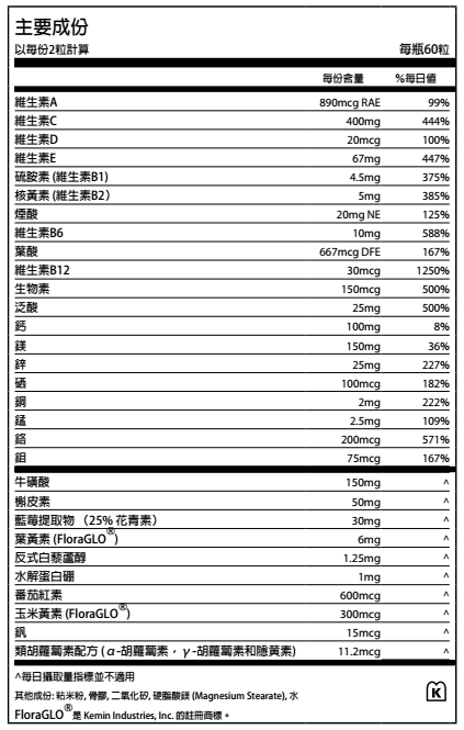 SBH Ocular Essential 全營素 - 多元營養素 (專為視力及整體健康而設) - iCARE EYECARE 護眼·家